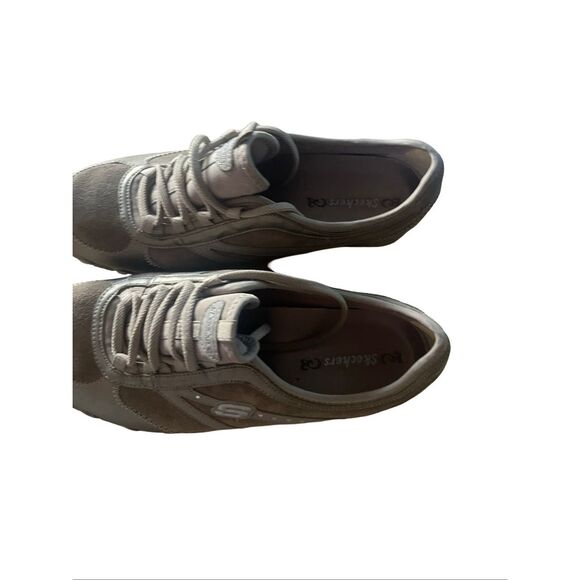 Skechers Womens Brown and Gold Lace Up Walking Athletic Sneakers Shoes Size 9.5 - Picture 10 of 12